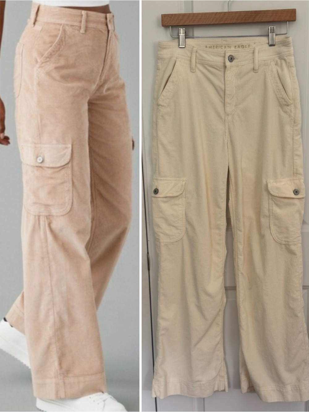 American Eagle Super High Rise Baggy Wide Leg Cords